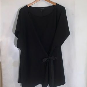 Lane Bryant Black Faux-Wrap Blouse